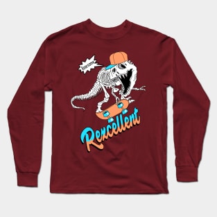 dinosaur hand drawn rexcellent Long Sleeve T-Shirt